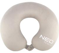 NEO TOOLS Oreiller de voyage, tissu velours agréable, housse avec fermeture éclair pour que la taie d'oreiller reste propre, rempli de mousse élastique qui s'adapte à la forme de la tête
