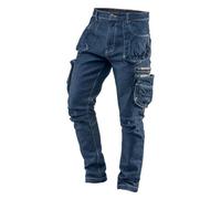 Neo Tools Pantalon de Travail en Denim 8 Poches pour Homme Taille XS à XXXL Coutures renforcées au Niveau des Genoux Mélange 98% Coton 2% élasthanne