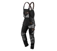NEO TOOLS HD Slim Pantalon de travail poches, 60 % coton, genoux profilés, coutures triples, ouvertures de jambes amovibles, extension des jambes, taille élastique, réfléchissant (XXXL)