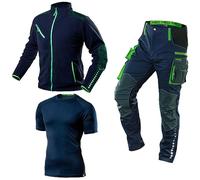 NEO TOOLS Pantalon de travail + veste de travail en polaire + t-shirt de travail | Ensemble de vêtements de travail de qualité supérieure pour hommes Tailles S à 3XL - Vêtements de travail durables de