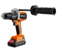 NEO TOOLS Perceuse-visseuse à percussion sans balais avec un couple de 100 Nm, système Energy+, polyvalente pour les travaux de perçage et de vissage