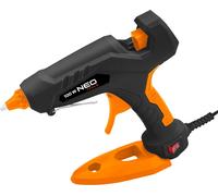 NEO TOOLS Pistolet à colle 11 mm, 100W, alimentation électrique 230V, 50HZ, embout métallique interchangeable, puissance 22 g/min, certificat CE, TÜV Rheinland, pointe métallique sans gouttes pour une