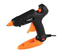 NEO TOOLS Pistolet à colle 8 mm, 30 W, alimentation 230 V, 50 Hz, embout métallique remplaçable, puissance 22 g/min, certificat CE, TÜV Rhénanie, pointe en métal sans goutte pour une application