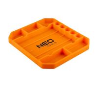 NEO TOOLS Plateau à outils en silicone 25,7 x 23,2 x 2,5 cm 6 compartiments 5 porte-embouts antidérapant léger pour protéger les outils et les équipements d'atelier, flexible, antidérapant