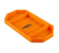 NEO TOOLS Plateau à outils en silicone 27,5 x 14,5 x 2,5 cm, 3 compartiments, 15 supports d'embouts antidérapants, légers, protection pour outils et équipements d'atelier, flexible