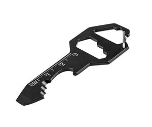 NEO TOOLS Porte-clés 6 fonctions : clé hexagonale, règle, tournevis plat, décapsuleur, couteau, multi-fonction survie, camping, extérieur - Porte clef multifonction,1pcs Hommes Porte-clés