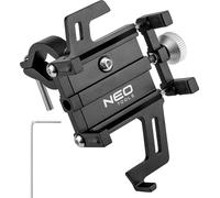 NEO TOOLS Porte-téléphone de vélo en aluminium, largeur réglable par vis et bouton, plage 55-95cm, butée en silicone, diamètre maxi 35mm