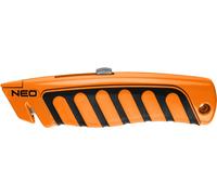 NEO TOOLS Professional Couteau pliant universel - Cutter - avec blocage de lame - Avec boîtier métallique