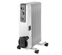 NEO TOOLS Radiateur à huile 1500W - Radiateur électrique à 7 ailettes, 3 niveaux de chauffage, thermostat réglable, protection contre la surchauffe et roulettes