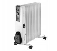 NEO TOOLS Radiateur à huile 2500W - Radiateur électrique à 11 ailettes, 3 niveaux de chauffage, thermostat réglable, protection contre la surchauffe et roulettes