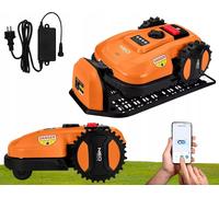 NEO TOOLS Robot de tonte avec batterie interchangeable pour jardins jusqu'à 600 m2 - contrôle par application smartphone - station de charge, 100m de câble limite - 18 V DC