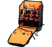 NEO TOOLS Sac à dos à outils pour électricien, 31 pièces, avec outils pour électricien, 26 poches, kit d'outils électriques mobiles et durables, dans un sac à dos, 01-313