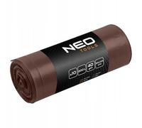 NEO TOOLS Sacs poubelle extra résistants - Rouleaux marron | Capacité de 200 l, sacs poubelle stables et robustes, indéchirables, épaisseur du film 40 microns