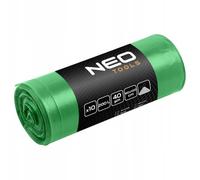 NEO TOOLS Sacs poubelle - Extra solides - Vert - Volume : 200 l - Sacs poubelle solides et résistants à la déchirure - Épaisseur du film : 40 microns