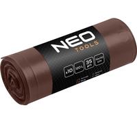 NEO TOOLS Sacs poubelle | Sacs poubelle extra-résistants | Rouleaux marron | Capacité de 120 L | Sacs poubelle robustes indéchirables | Epaisseur du film 35 mic