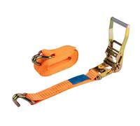 NEO TOOLS sangle de transport, taille 5 m x 50 mm, en deux parties, certifiée CE, cliquet des deux côtés, matériel polyester, couleur orange, selon EN-12195-2, cerclage 5 T, 2,5 T droit