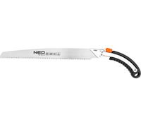NEO TOOLS Scie de jardin droite, longueur de lame 330 mm, 7 TPI, acier 65MN, dents trempées par induction 3D, étui de ceinture avec support plastique, peut être pour changer la lame
