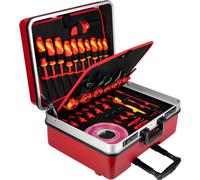NEO TOOLS Set d'outils de voitures électriques - Boîte à outils professionnelle en aluminium - 51 pièces