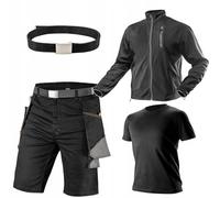 NEO TOOLS Short de Travail + Veste de Travail Polaire + T-Shirt + Ceinture de Pantalon - Ensemble pour Hommes - Taille S - XXL | Design Tendance, renforcé en Oxford, Triple Couture, Taille S