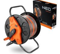 NEO TOOLS Support pour tuyau - Support de tuyau d'arrosage stable (sans tuyau), construction durable, stable et robuste, peut contenir jusqu'à 60/100 m (plastique, 60 m)