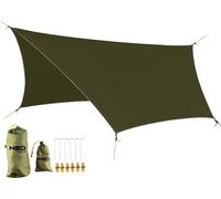 NEO TOOLS Tarp 360 x 290 cm Toile de tente étanche légère avec œillets + 4 piquets + 6 cordes