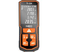 NEO TOOLS Télémètre laser, IP54, longueur du faisceau laser 635 nm, alimentation 2xAA accumulateurs NI-MH, ou 2 piles alcalines AA, mémoire des 30 dernières mesures, 2. m/in/ft (60 m)