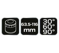 Neo tools Touche distribuée (30 ° / 60 ° / 90 °), pincement pour filtres à huile 63,5-116 mm marque