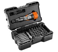 NEO TOOLS Tournevis sans fil micro USB 3,6 V Li-ion Vitesse de rotation 280 tr/min 6,35 mm (¼"), couple max 2,1 Nm, Accessoires: embouts courts, embouts longs, adaptateur embouts