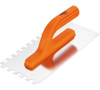 NEO TOOLS Truelle de lissage, dentée, 270 x 125 mm, denture : 10mm Truelle avec lame en acier inoxydable|manche ergonomique en plastique, lame en acier inoxydable
