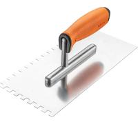 NEO TOOLS Truelle de lissage, dentée, 270x128 mm, épaisseur de la lame : 0,7 mm, denture 8 mm, inoxydable | Poignée ergonomique en plastique, lame en acier inoxydable