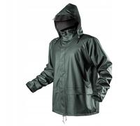 NEO TOOLS Veste de pluie à capuche pour homme; M-3XL; Tissu extérieur PU + PVC; Doublure polyester; Coutures thermosoudées; Fermetures éclair et poches imperméables; Ouvertures de ventilation