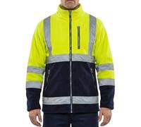 NEO TOOLS Veste de travail haute visibilité en polaire pour homme (taille S - XXL) (orange/jaune) | ou ensemble avec pantalon thermique imperméable | Veste chaude, confortable et légère