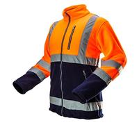 NEO TOOLS Veste de travail pour homme aspect tricot, 100% polyester, taille S à 3XL, polaire chaude de qualité avec empiècements en tissu softshell sur les côtés et les manches, fermeture éclair à