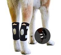 NeoAlly Attelles pour Chiens [Version Courte] pour Chiens À Pattes Courtes Support De Jarret Arrière Canin avec Sangles Réfléchissantes De Sécurité (Paire)(Noir)(Moyen)