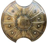 NEOARY Bouclier de guerre de Troie historique Troy d'Achille Bouclier Brad Pitt Bouclier en métal gravé à la main pour costume de chevalier soldat guerrier bouclier de guerre médiévale pour cosplay