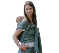 NéoBulle - Écharpe Sergé Brisé - Porte-Bébés Physiologique - Léger et Confortable, en Coton Bio - 100% Fabriqué en France - De 0 à 3-4 Ans - Vert Eucalyptus - 4,60 m