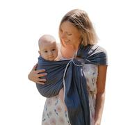 NéoBulle - Sling Sergé Brisé - Portage en Écharpe sans Nœud - Installation Facile - Léger et Confortable, en Coton Bio - 100% Fabriqué en France - De la Naissance à 3-4 Ans, Bleu Cobalt