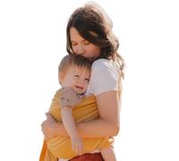 NéoBulle - Sling Sergé Brisé - Portage en Écharpe sans Nœud - Installation Facile - Léger et Confortable, en Coton Bio - 100% Fabriqué en France - De la Naissance à 3-4 Ans, Ocre