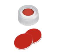 neochrom® capuchons à visser ND9 filetage court, polypropylène rouge à trou, septum silicone/PTFE, 100 pièces