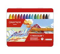 Boîte Métal 15 Pastels À La Cire Aquarellable Néocolor 3 Caran D'ache