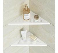 Neodrain Étagère de coin pour douche en acier inoxydable Étagère de salle de bain blanche Étagère de douche à carrelage encastré pour salle de bain et cuisine, lot de 2
