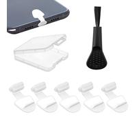 NEODTX Lot de 5 capuchons de protection USB C en silicone pour port de type C Téléphone portable et tablette Compatible iPhone 15 16 Pro Max Google Samsung Galaxy Xiaomi Redmi XPLORA Motorola Etc USB