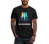 NEOEMLATY Imagine T-Shirt d'été en Coton Band Tshirt pour Hommes Adolescents Garçons Chemise Cool Dragons Logo Graphique Col Rond Manches Courtes T Shirts Tops pour Fans Merch Cadeau