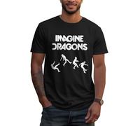 NEOEMLATY Imagine T-Shirt d'été en Coton Band Tshirt pour Hommes Adolescents Garçons Chemise Cool Dragons Logo Graphique Col Rond Manches Courtes T Shirts Tops pour Fans Merch Cadeau