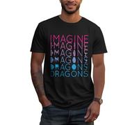 NEOEMLATY Imagine T-Shirt d'été en Coton Band Tshirt pour Hommes Adolescents Garçons Chemise Cool Dragons Logo Graphique Col Rond Manches Courtes T Shirts Tops pour Fans Merch Cadeau