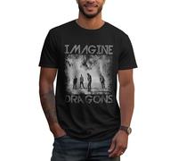 NEOEMLATY Imagine T-Shirt d'été en Coton Band Tshirt pour Hommes Adolescents Garçons Chemise Cool Dragons Logo Graphique Col Rond Manches Courtes T Shirts Tops pour Fans Merch Cadeau