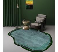 NEOFEN Tapis Ovale irrégulier de Forme spéciale, extrêmement Simple, Moderne, à la Mode, Noir, Marron, Blanc, for Salon, Chambre à Coucher, Chevet