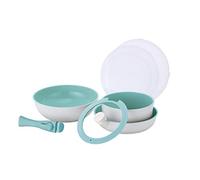 NEOFLAM® - Lot de 8 casseroles et poêles Midas Plus - Revêtement antiadhésif naturel ECOLON®, sans PFAS, compatible induction, poignée amovible, passe au four, nettoyage facile