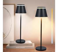 Neoglint 2 Pack Lampe de Table LED Rechargeable,Lampe de Bureau Design,Lampe a Poser Tactile Sans Fil Moderne avec Minuterie,3 Températures de Couleur