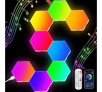 Neoglint 8 Pack Applique Murale Hexagonale, Synchronisation de Musique, Panneau Lumineux Hexagonal LED RGB Applique Murale Intelligente Contrôle par Application Décor de Salle de Jeu (8 PACK)